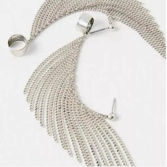 Free People Breakfast Club Ear Party Cuff - Silver Tone - NWT - Picture 2 of 7